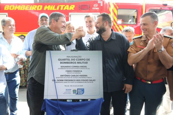 Para reforçar combate a incêndios no Pantanal, Governo de MS inaugura Corpo de Bombeiros em Miranda